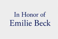 In Honor of Emilie Beck Logo