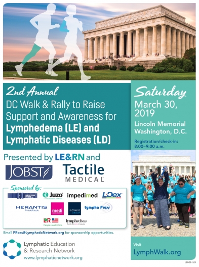 2nd Annual DC Walk/Rally to Fight Lymphedema & Lymphatic Diseases March 30, 2019 ~ Register Now!