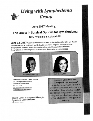 Living with Lymphedema Group Meeting June 12th